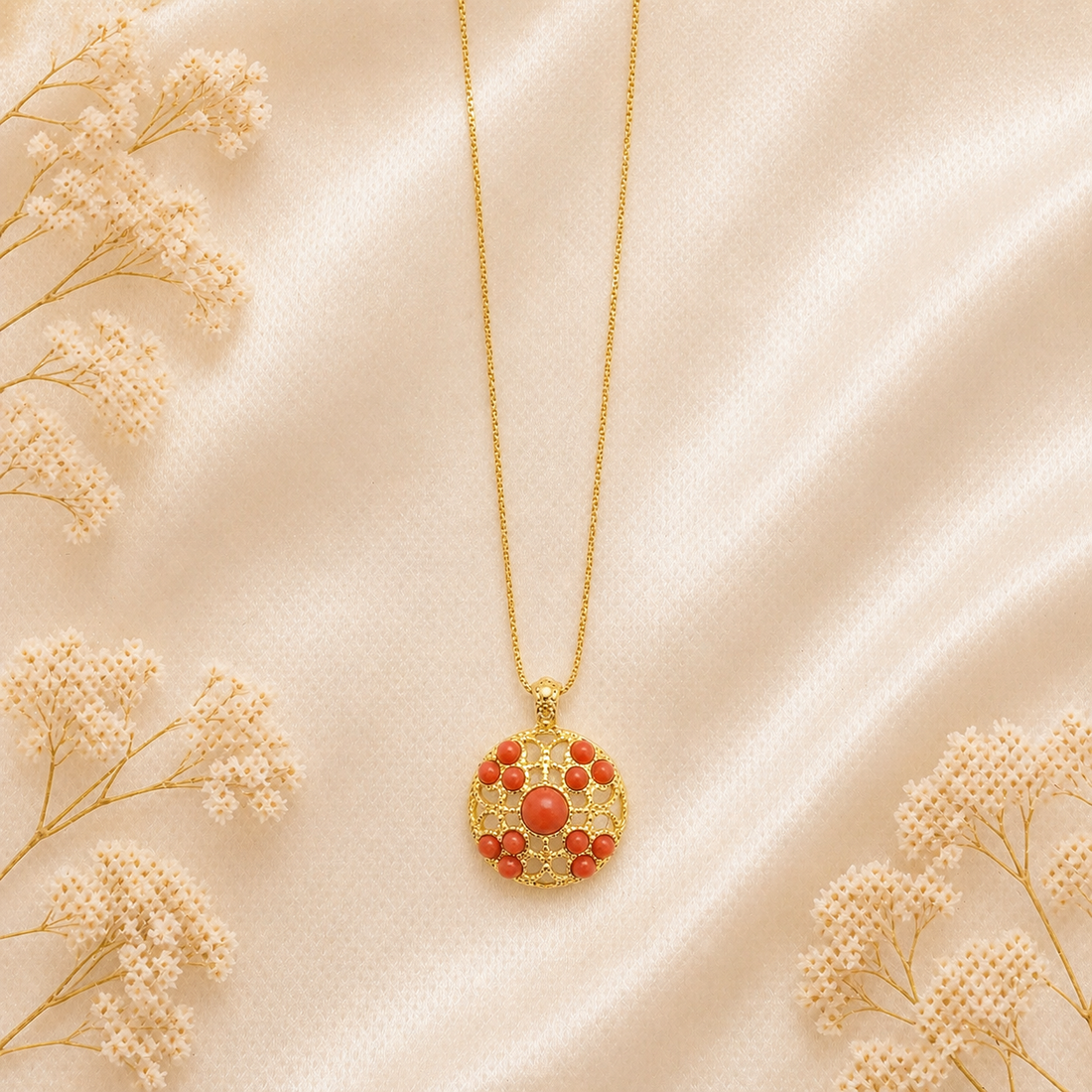 Collana Corallo Rosso Naturale e Argento 925 Donna – Disponibile in 2 Finiture