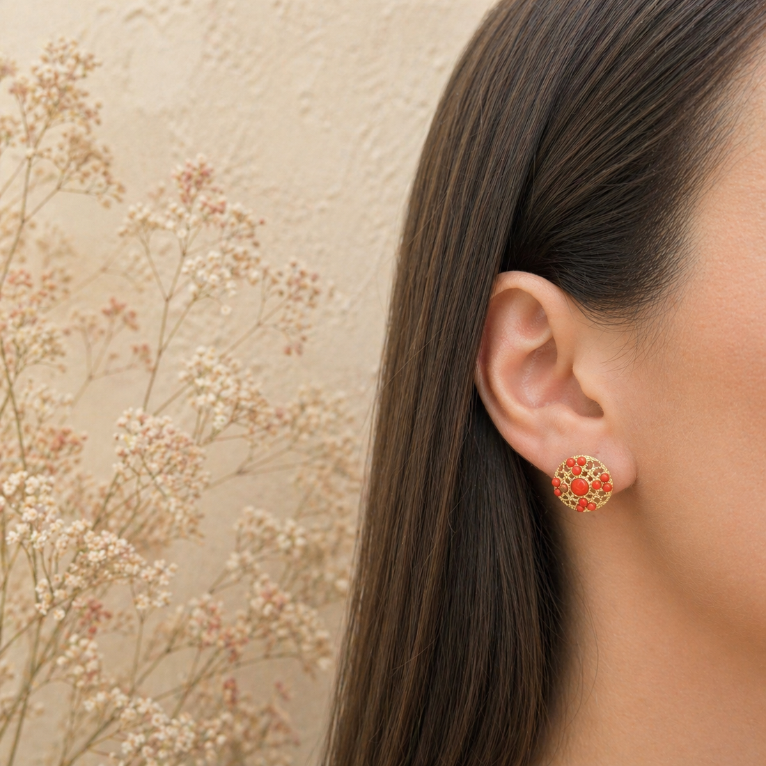 Orecchini Corallo Rosso Naturale e Argento 925 Donna – Disponibili in 2 Finiture