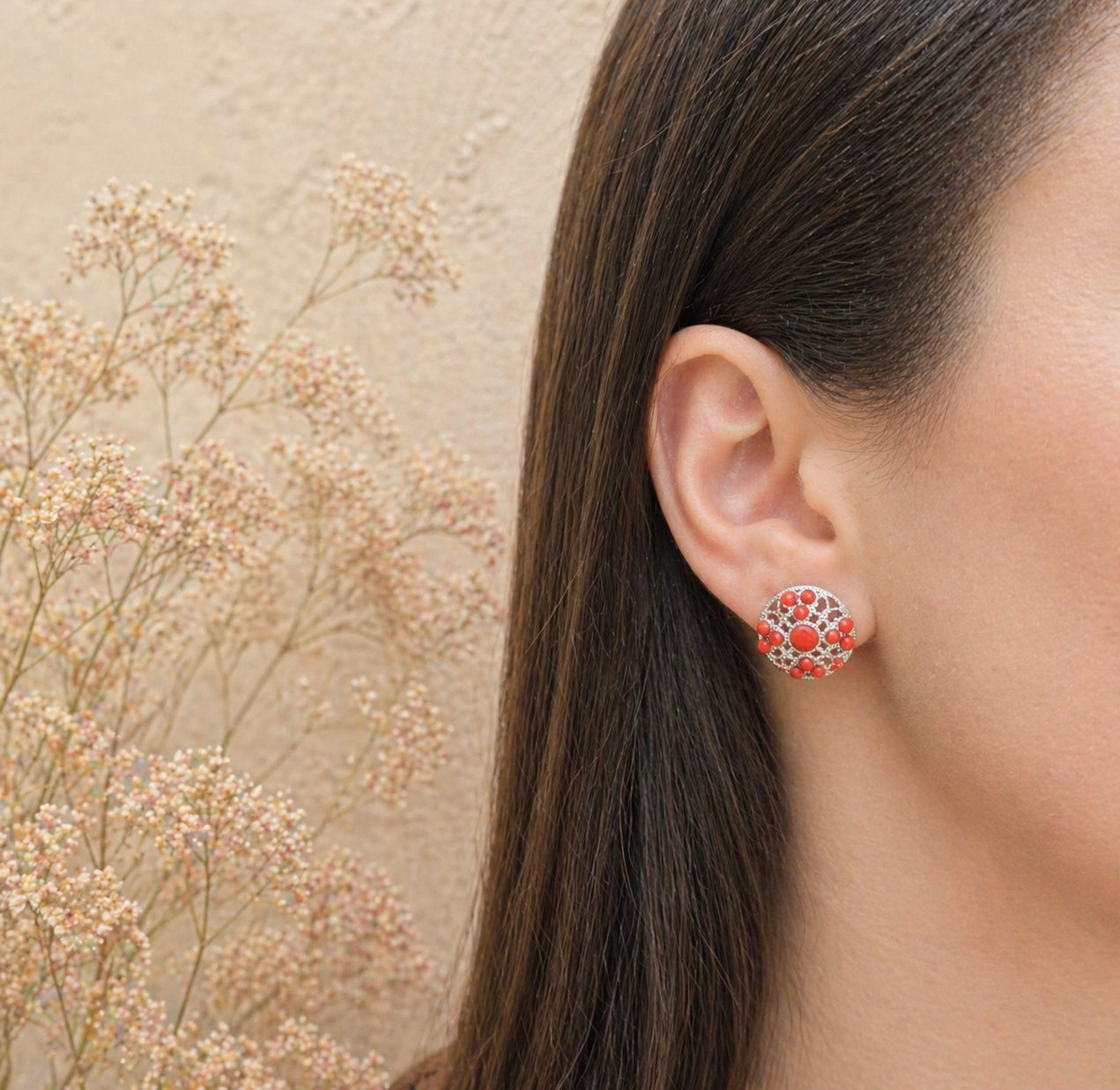 Orecchini Corallo Rosso Naturale e Argento 925 Donna – Disponibili in 2 Finiture