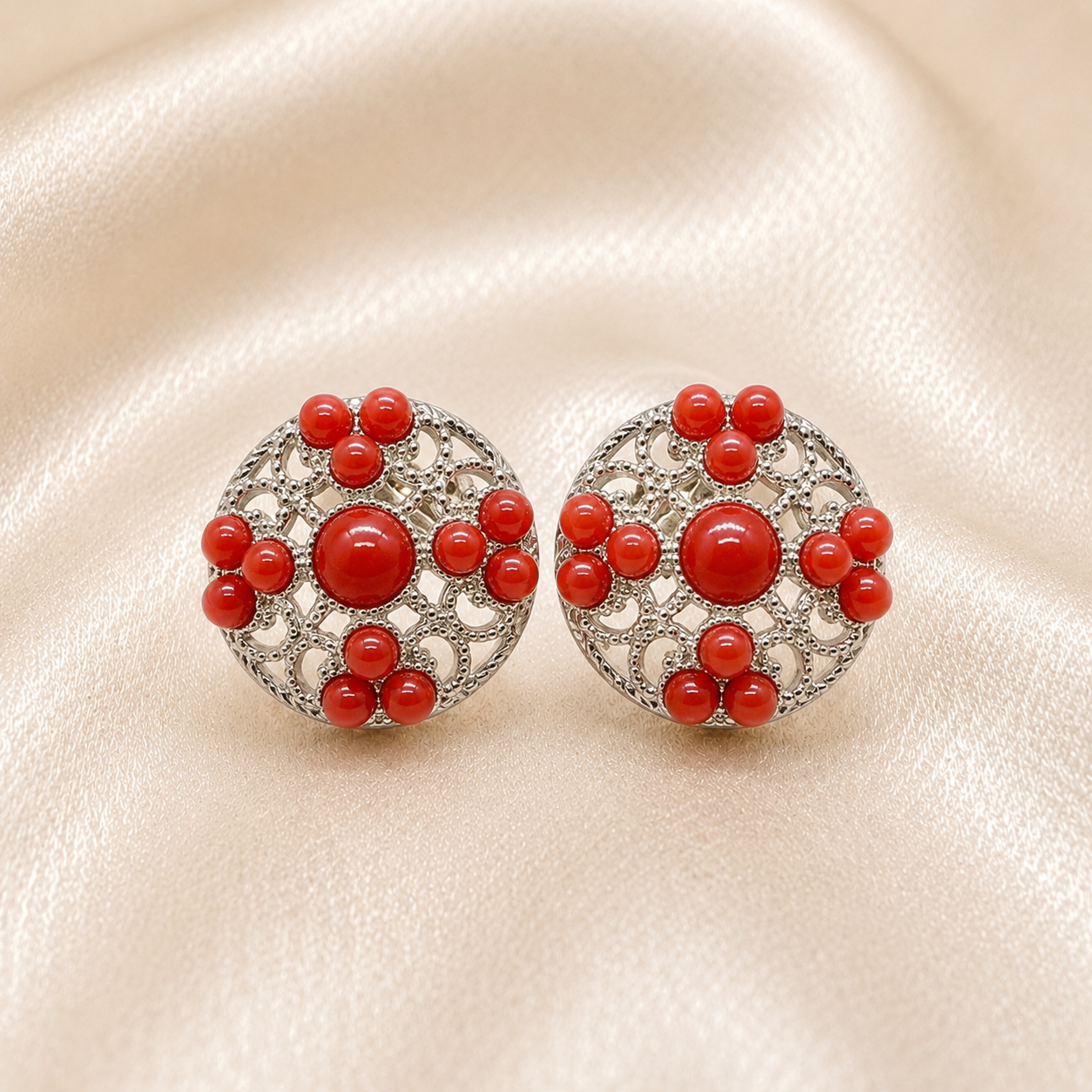 Orecchini Corallo Rosso Naturale e Argento 925 Donna – Disponibili in 2 Finiture