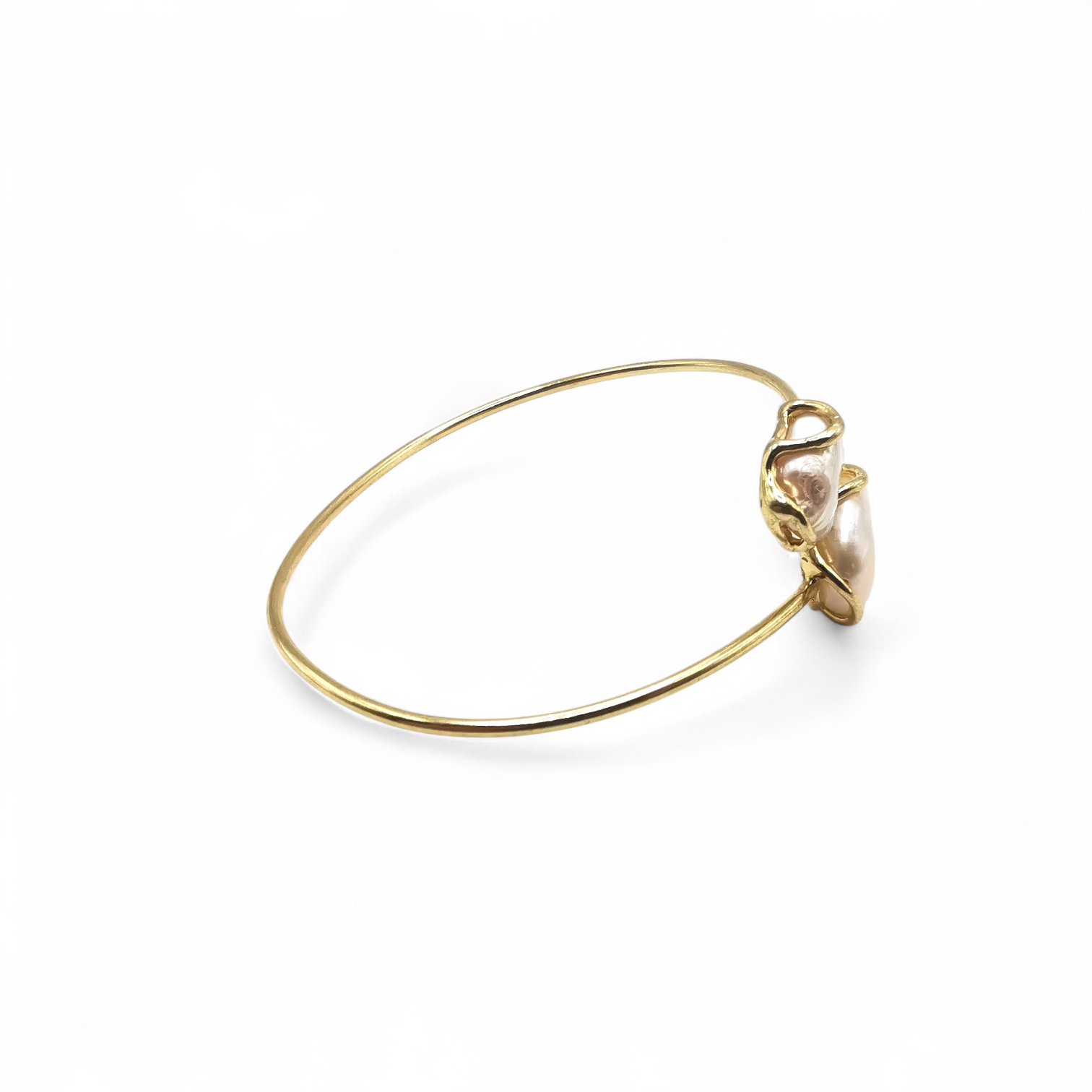 bracciale con perle barocche rigido in argento 925