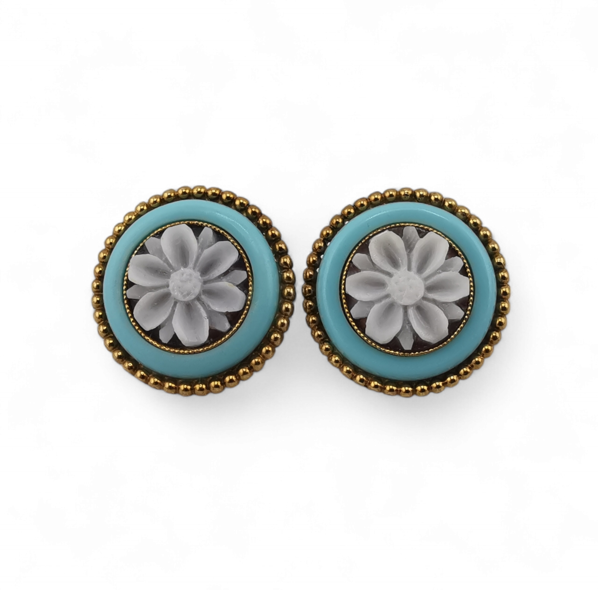 orecchini cammeo e pasta di turchese in argento 925 