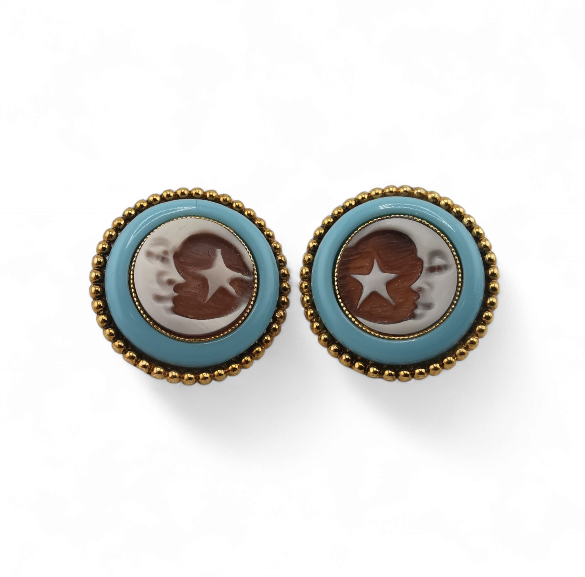 orecchini cammeo e pasta di turchese n argento 925