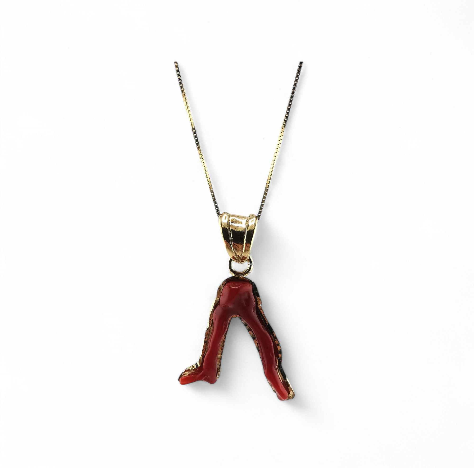 parure orecchini, anello e pendente rametti di corallo rosso naturale in argento gold