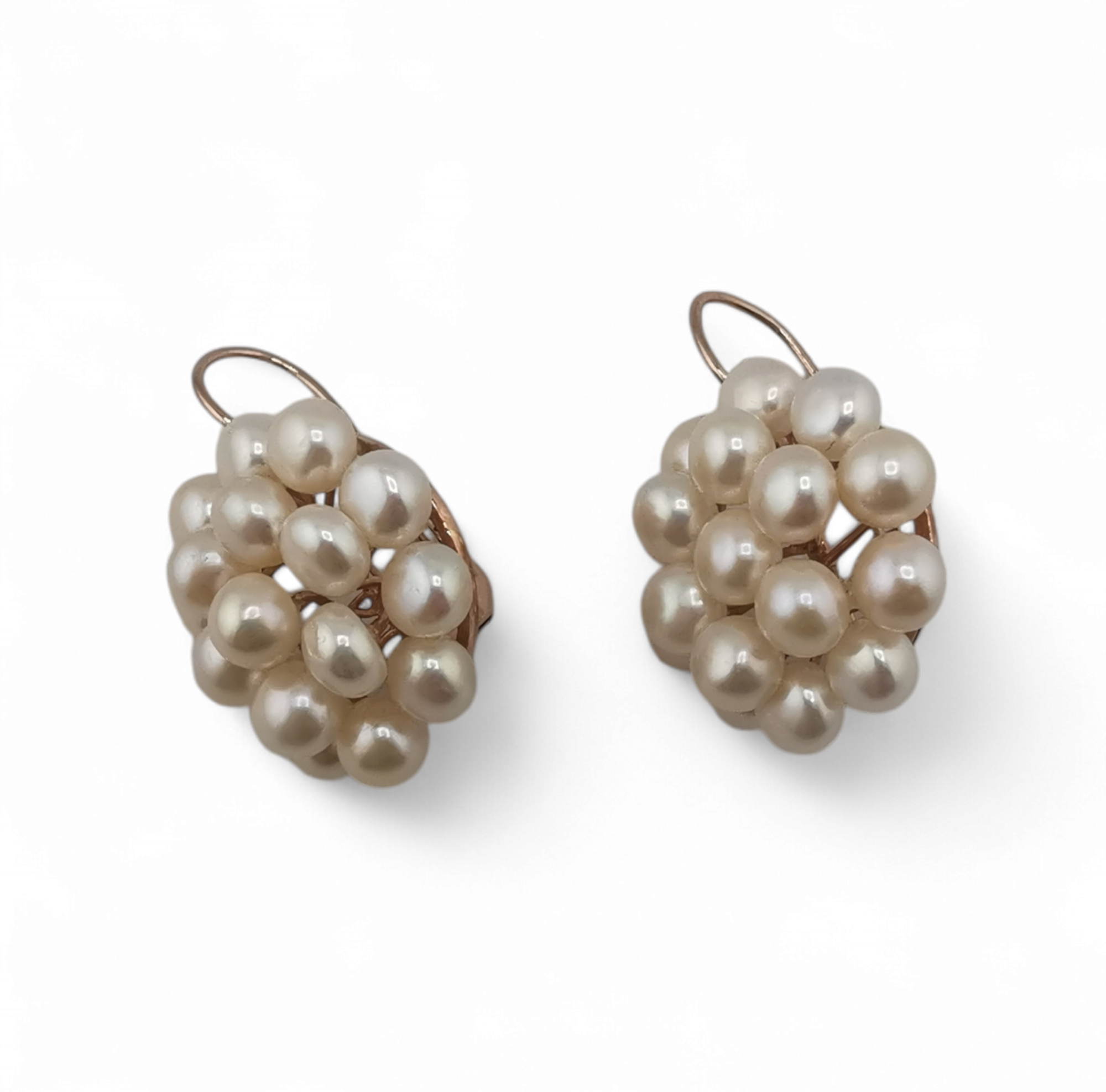 parure orecchini, anello e pendente con perle in argento 925 rosè